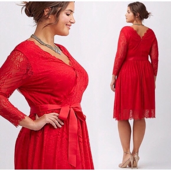 Lane Bryant Dresses & Skirts - Lane Bryant Red Lace Dress (24)